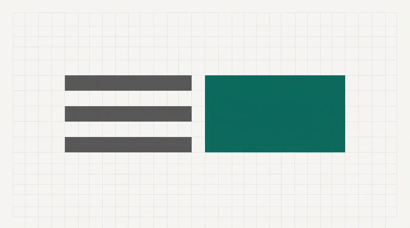 Three short stacked bars on the left and one large solid block on the right.